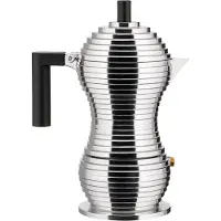 Alessi Pulcina espressopannu, 3 kuppia, alumiini - musta