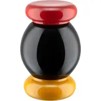 Alessi Sottsass maustemylly, pieni, musta - keltainen - punainen