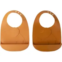 Done by Deer silikoninen ruokalappu 2kpl Elphee Mustard