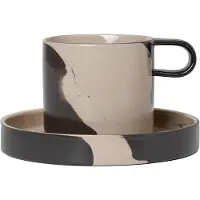 Ferm Living Inlay kuppi ja tassi, hiekka - ruskea