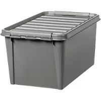 Smartstore Suuri säilytyslaatikko kannella, kierrätysmuovia 46 l, SmartStore, mus