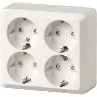 ABB Jussi IP20 4-os maadoitettu pintapistorasia