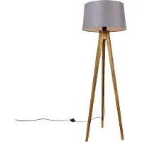 QAZQA Rustiikki kolmijalka vintage-puuta liinavarjostimella tummanharmaa 45 cm - Tripod Classic