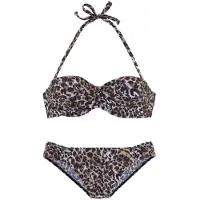 LASCANA Bikini ruskea / musta / luonnonvalkoinen