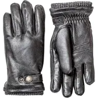 Hestra Utsjö Fleece Lined Buckle Elkskin Glove Black