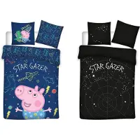 Nickelodeon Vuodevaatesarja pimeässä hehkuva Peppa Pig 100×135cm + tyynyliina 40x60 cm
