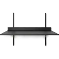 Ferm Living Sector Seinälle kiinnitettävä työpöytä - Black Ash/Black Brass