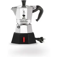 Bialetti Moka Elettrika, Sähkömokkapannu, 0,09 L, Jauhettu kahvi, Alumiini, Musta (0007290)