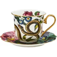 Spode - Creatures of Curiosity Teekuppi lautasella 25 cl Snake/Black