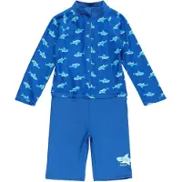 Playshoes UV-suoja 'Hai' sininen / turkoosi / musta / valkoinen