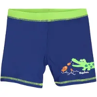 Playshoes Uimashortsit 'Krokodil' kuninkaallisen sininen / neonvihreä / pastellioranssi