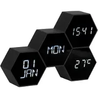 Karlsson KA5805BK herätyskello Six In The Mix Rubberized Black