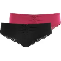 LASCANA 2 PACK Alushousut black/red 36/38