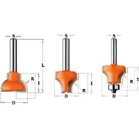 Cmt Pyöristysjyrsin ; S=8 mm; D=22 mm; R=10 mm