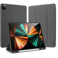 DUX iPad Pro 12.9 2020/2021/2022 Domo Tri-Fold Smart Lompakkokotelo - Musta