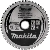 Makita Katkaisulaikka metalli Efficut; 136x20x1,1 mm; Z45