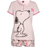 Peanuts Pyjamashortsit roosa / neonpinkki / musta