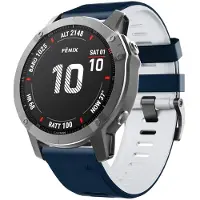 CaseOnline Twin Sport Rannekoru Garmin Fenix 6X Pro - Siniharmaa