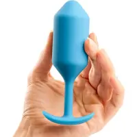 B-Vibe Snug Plug 3 - kaksoispalloinen anustappi (180 g, sininen)