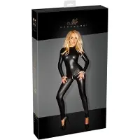 Noir - kiiltävä pitkähihaiset catsuit - musta