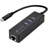 Techly IDATA USB-ETGIGA-3C2, USB 3.2 Gen 1 (3.1 Gen 1) Type-C, Musta, RJ-45, USB 3.2 Gen 1 (3.1 Gen 1) Type-A, CE, RoHS, USB, Windows 10 (IDATA-USB-ETGIGA-3C2)