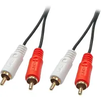 Lindy 35664, 2 x RCA, Uros, 2 x RCA, Uros, 10 m, Punainen, Valkoinen
