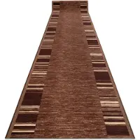 Rugsx Alfombra de pasillo con refuerzo de goma ADAGIO marrón 80x580 cm
