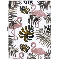 Rugsx Alfombra PETIT GARDEN FLAMENCOS HOJAS DE MONSTERA crema 160x220 cm
