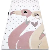 Rugsx Alfombra PETIT FLAMINGOS FLAMENCOS CORAZONES crema 160x220 cm
