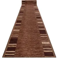 Rugsx Alfombra de pasillo con refuerzo de goma ADAGIO marrón 100x370 cm