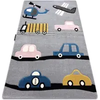 Rugsx Alfombra PETIT TOYS JUGUETES CARROS gris 160x220 cm