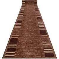Rugsx Alfombra de pasillo con refuerzo de goma ADAGIO marrón 133x230 cm