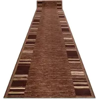 Rugsx Alfombra de pasillo con refuerzo de goma ADAGIO marrón 133x200 cm