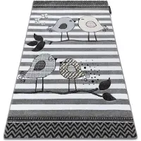 Rugsx Alfombra PETIT BIRDS Pajaritos gris 140x190 cm