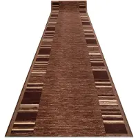 Rugsx Alfombra de pasillo con refuerzo de goma ADAGIO marrón 120x460 cm