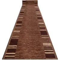 Rugsx Alfombra de pasillo con refuerzo de goma ADAGIO marrón 133x160 cm