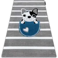 Rugsx Alfombra PETIT BULLDOG Perro gris 200x290 cm