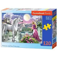 Castorland Princess and her Unicorns 120 pcs, 120 kpl, Sarjakuvat, 6 vuosi/vuosia