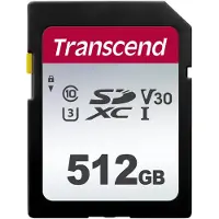 Transcend 512 GB SDXC CARD, U3, V30 - SDC300S (TS512GSDC300S)