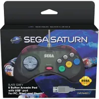 Retro-Bit Retro-bit: Sega Saturn Usb Pad Grey (Pc/Mac) PC