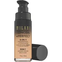 Milani Cosmetic Conceal + Perfect 2-In-1 Fondation + Concealer Nestemäinen meikkivoide 30 ml Nr. 04A1 - Golden Beige