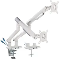 Alterzone 17-32" x2 Arm Duo USB, -pöytäteline kahdelle näytölle, 2x 3.2 Gen1 USB-A-porttia, valkoinen