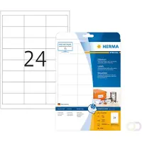 Herma 4820, Valkoinen, Itse kiinnittyvä tulostintarra, A4, Paperi, Mustesuihku, Kiinteä