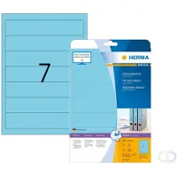 Herma 5093, Sininen, Itse kiinnittyvä tulostintarra, A4, Paperi, Laser/Inkjet, Kiinteä