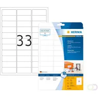 Herma 8837, Valkoinen, Itse kiinnittyvä tulostintarra, A4, Paperi, Mustesuihku, Kiinteä