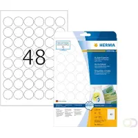 Herma 4387, Valkoinen, Itse kiinnittyvä tulostintarra, A4, Paperi, Laser/Inkjet, Irroitettava