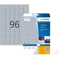 Herma 4110, Hopea, Itse kiinnittyvä tulostintarra, A4, Polyesteri, Laser, Kiinteä