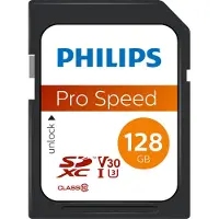 Philips 128 Gt SDXC UHS-I U3 V30 A1 -muistikortti, musta