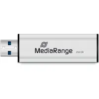 MediaRange MR919, 256 GB, USB A-tyyppi, 3.2 Gen 1 (3.1 Gen 1), 100 MB/s, Liuku, Musta, Hopea