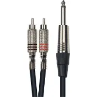 Yellow cable K02-3 - 2 x RCA - 1/4" Jack Mono -kaapeli 3m.